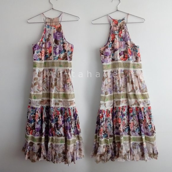 Rebecca Taylor Mixed Print Dress New with Tag Size 0 - Picture 4 of 11